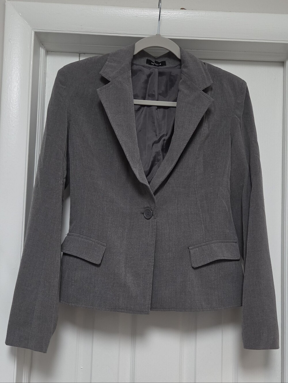 Express Heather Grey One Button Tailored Blazer - 8